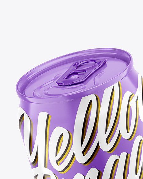 250ml Glossy Drink Can Mockup