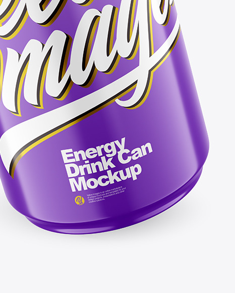 250ml Glossy Drink Can Mockup