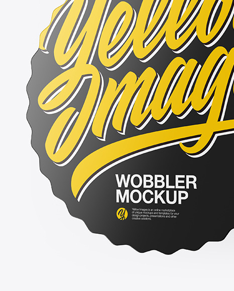 Glossy Wobbler Mockup Half Side View