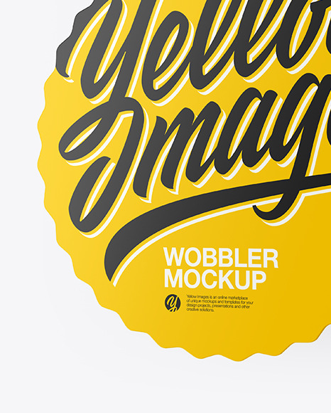 Matte Wobbler Mockup Half Side View