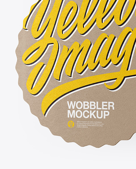 Textured Wobbler Mockup Half Side View