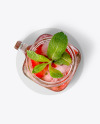 Strawberry Cocktail w/ Coaster Mockup