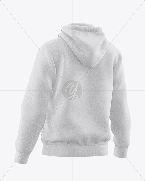 Melange Hoodie Mockup - Back Half Side View