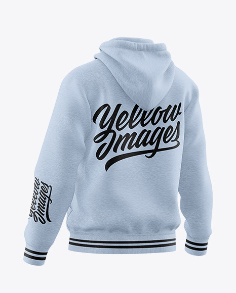 Melange Hoodie Mockup - Back Half Side View