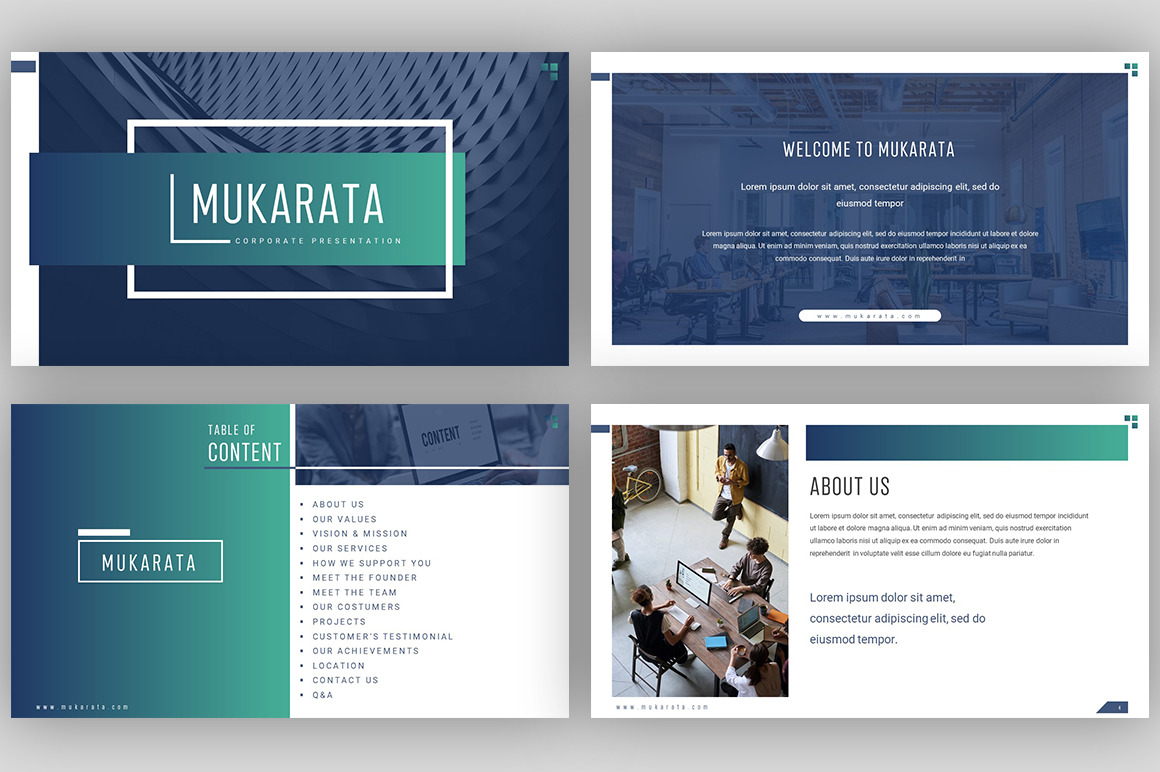 Mukarata - Modern Company Presentation Template Mukarata - Modern Company Presentation Template