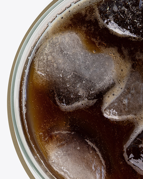 Cold Coffee with Ice w/ Coaster Mockup