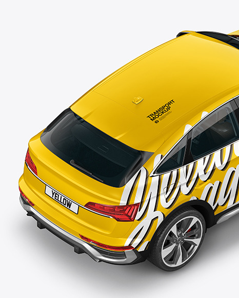 Crossover SUV Mockup – HalfSide View (High-Angle Shot)