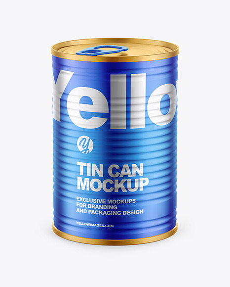 Matte Metallic Tin Can Mockup