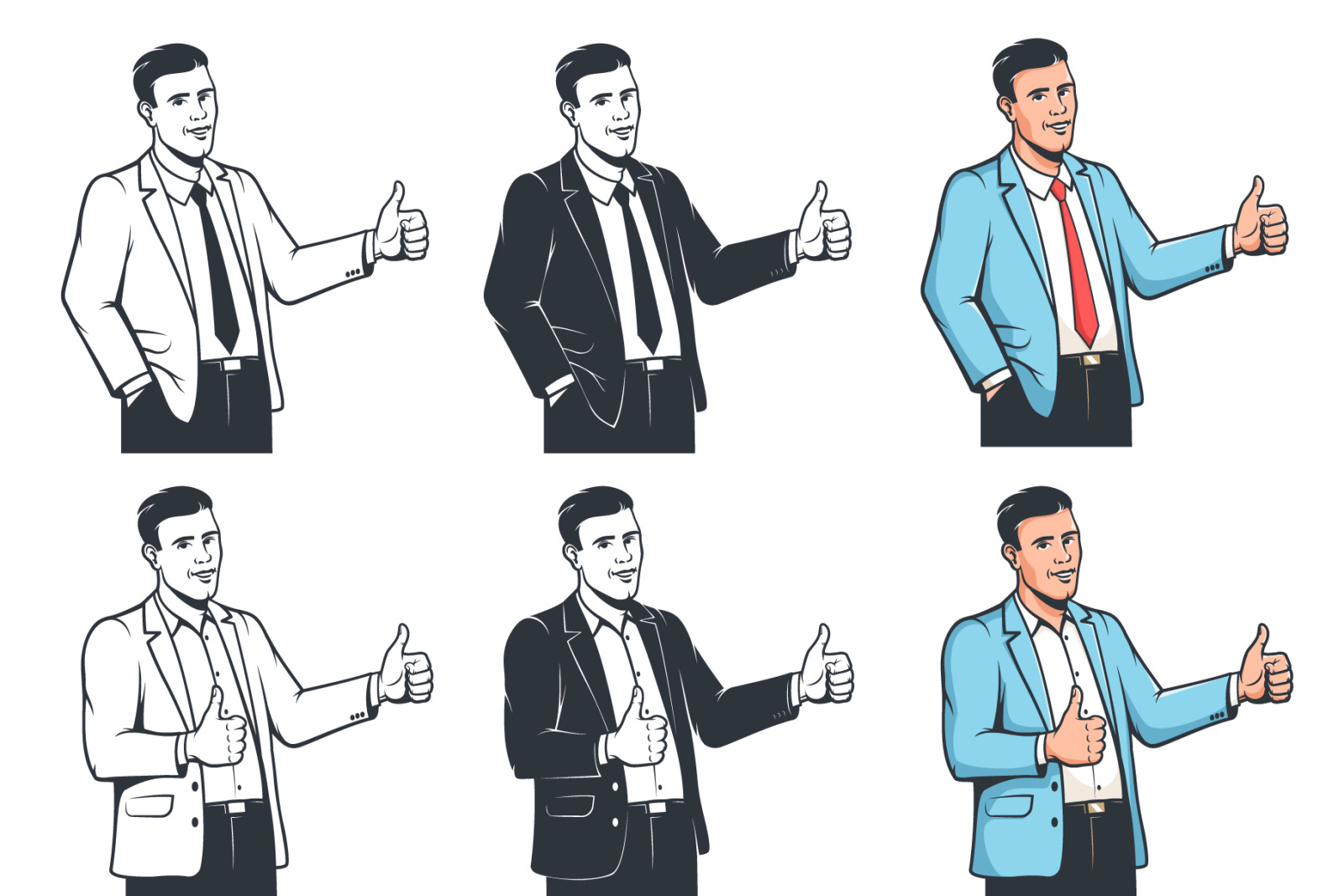 Positive Businessman with Thumbs Up Positive Businessman with Thumbs Up