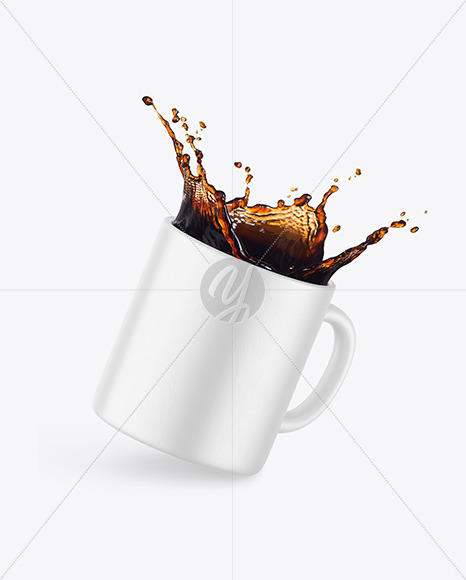 Ceramic Coffee Cup w/ Splash Mockup