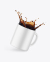 Ceramic Coffee Cup w/ Splash Mockup