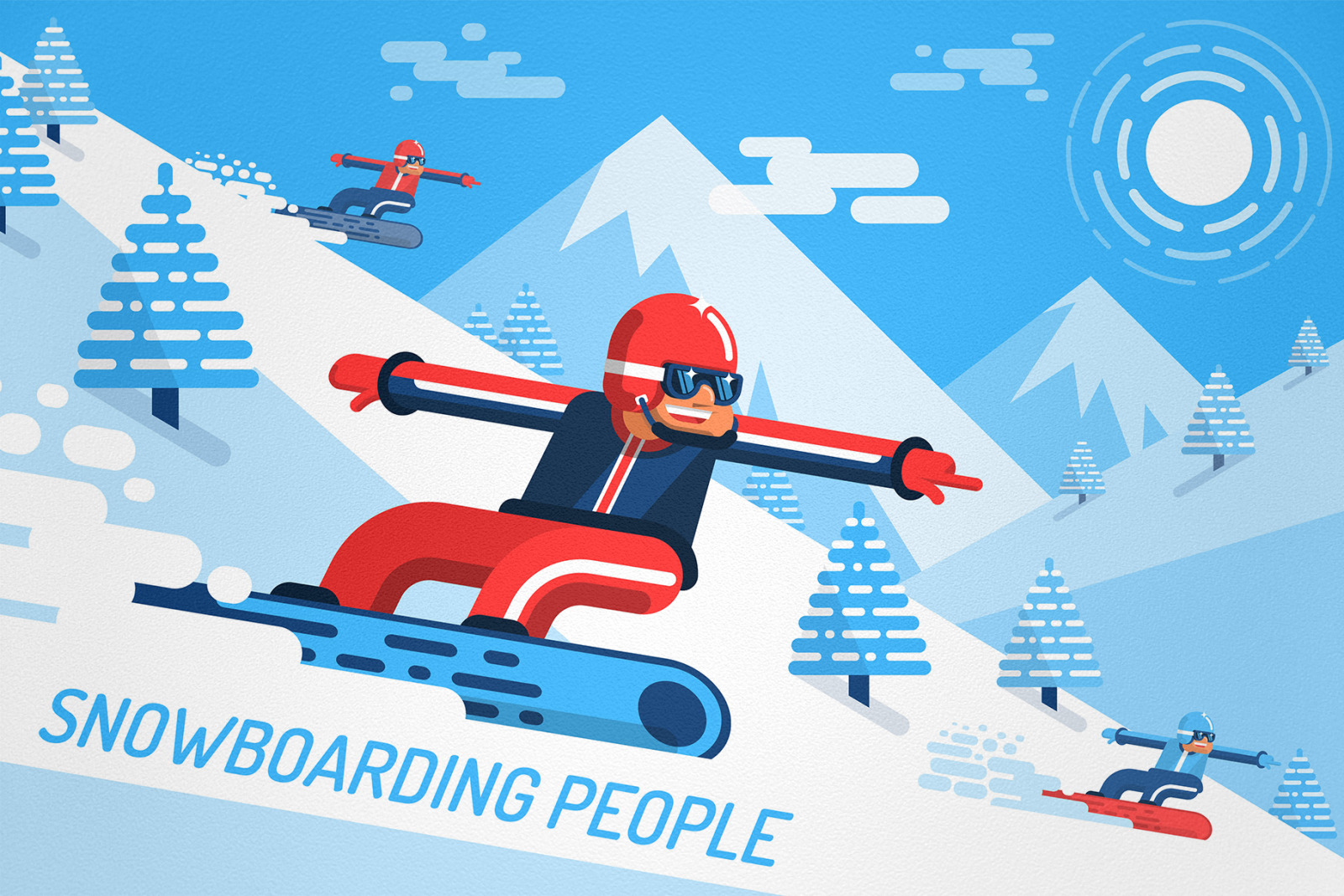 Snowboarding People Snowboarding People