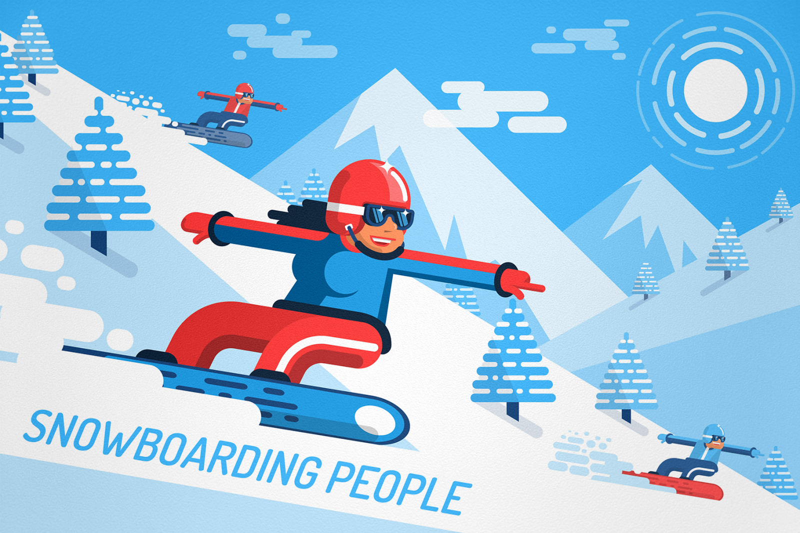 Snowboarding People Snowboarding People