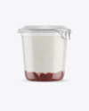 Plastic Cup with Yogurt and Cherries Jam Mockup