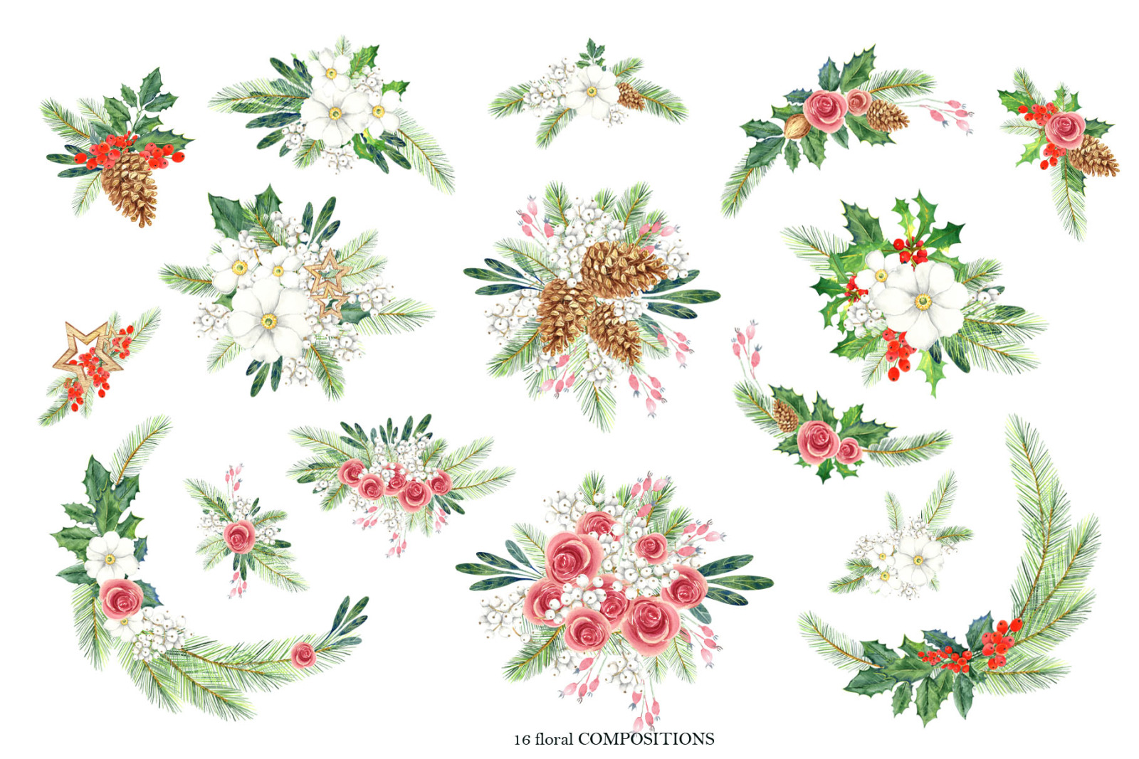 Merry Christmas watercolor collection Merry Christmas watercolor collection