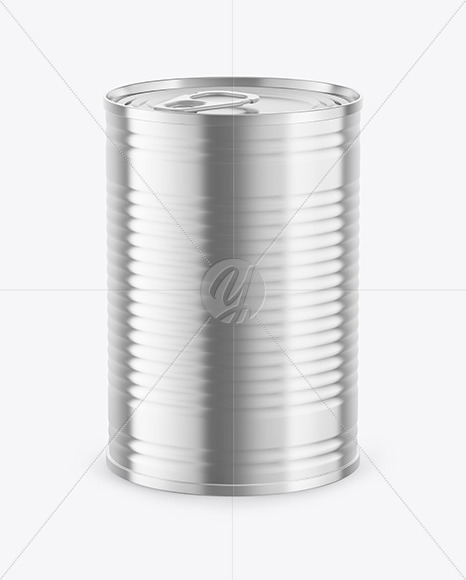 Glossy Metallic Tin Can Mockup