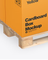 Wooden Pallet With Cardboard Boxes Mockup