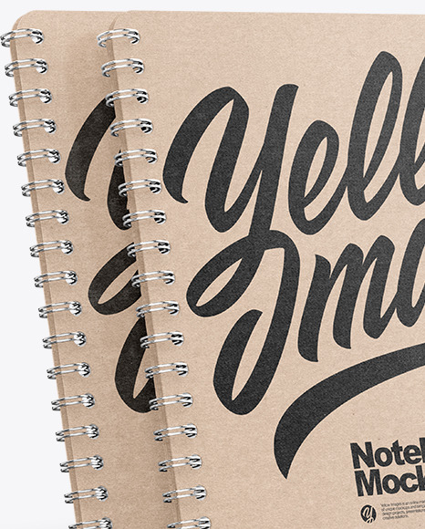 Spring Kraft Notebooks Mockup