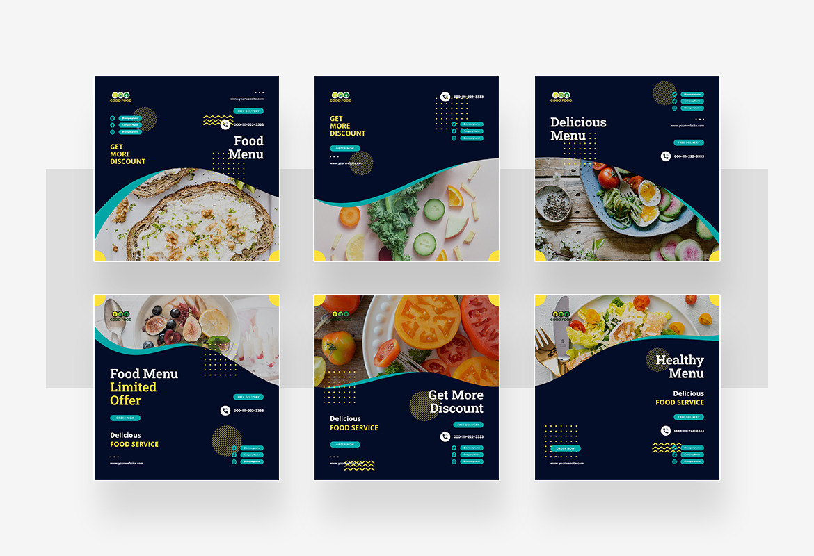 Healthy Food Instagram Post and Story Template