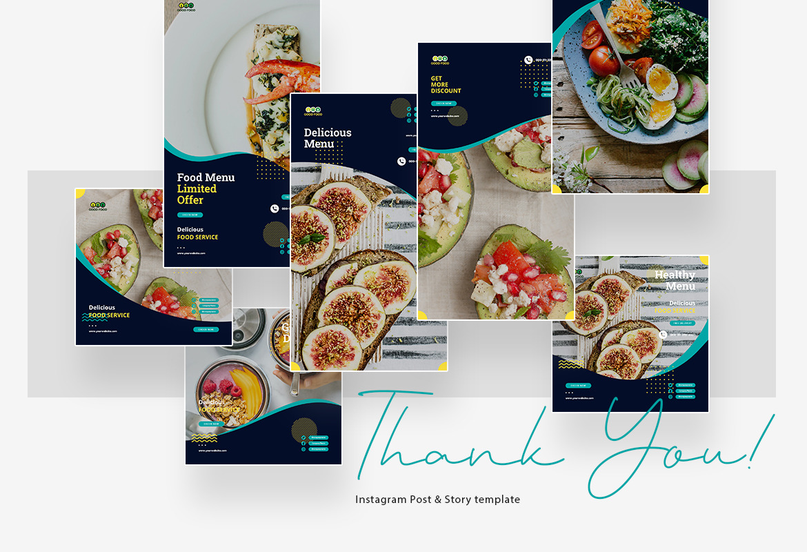 Healthy Food Instagram Post and Story Template