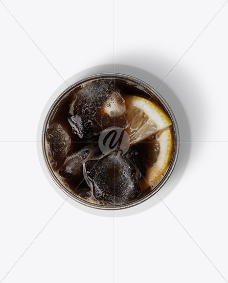 Cold Brew Coffee w/ Lemon w/ Coaster Mockup