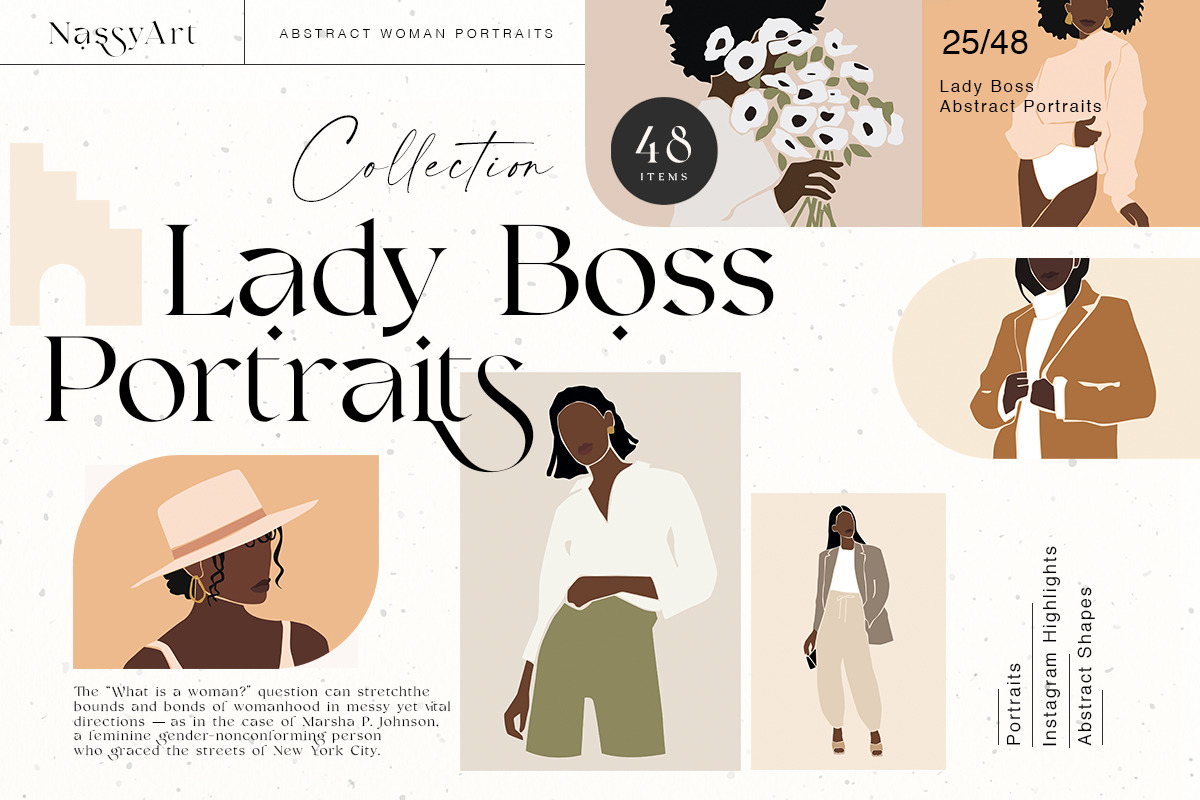 Lady Boss Woman Abstract Portraits