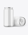 Two Metallic Drink Cans w/ Glossy Finish Mockup