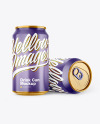 Two Metallic Drink Cans w/ Glossy Finish Mockup