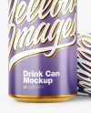 Two Metallic Drink Cans w/ Glossy Finish Mockup