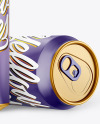 Two Metallic Drink Cans w/ Glossy Finish Mockup