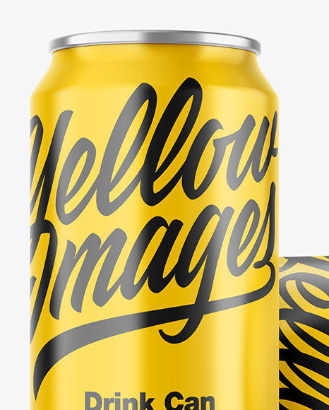 Two Metallic Drink Cans w/ Glossy Finish Mockup