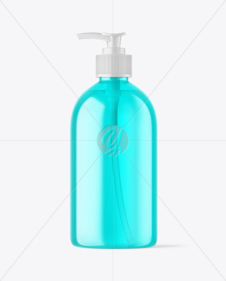 Color Plastic Cosmetic Bottle with Pump Mockup Color Plastic Cosmetic Bottle with Pump Mockup