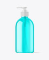 Color Plastic Cosmetic Bottle with Pump Mockup