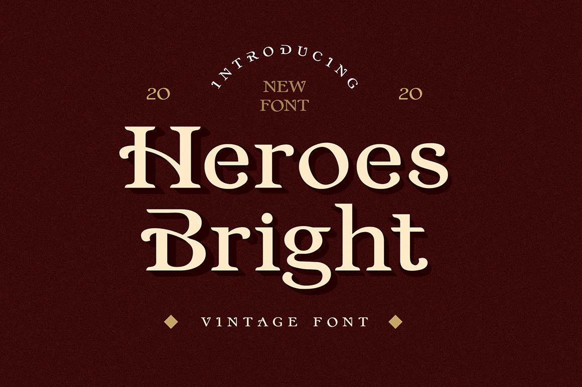 Heroes Bright - Vintage Font Heroes Bright - Vintage Font