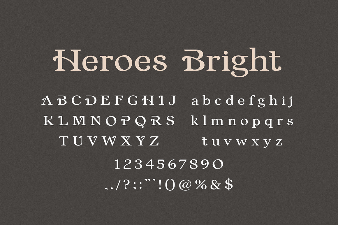 Heroes Bright - Vintage Font Heroes Bright - Vintage Font