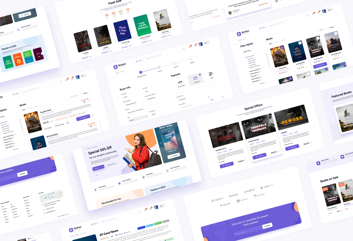 Bookoe - Book Store Website UI Design