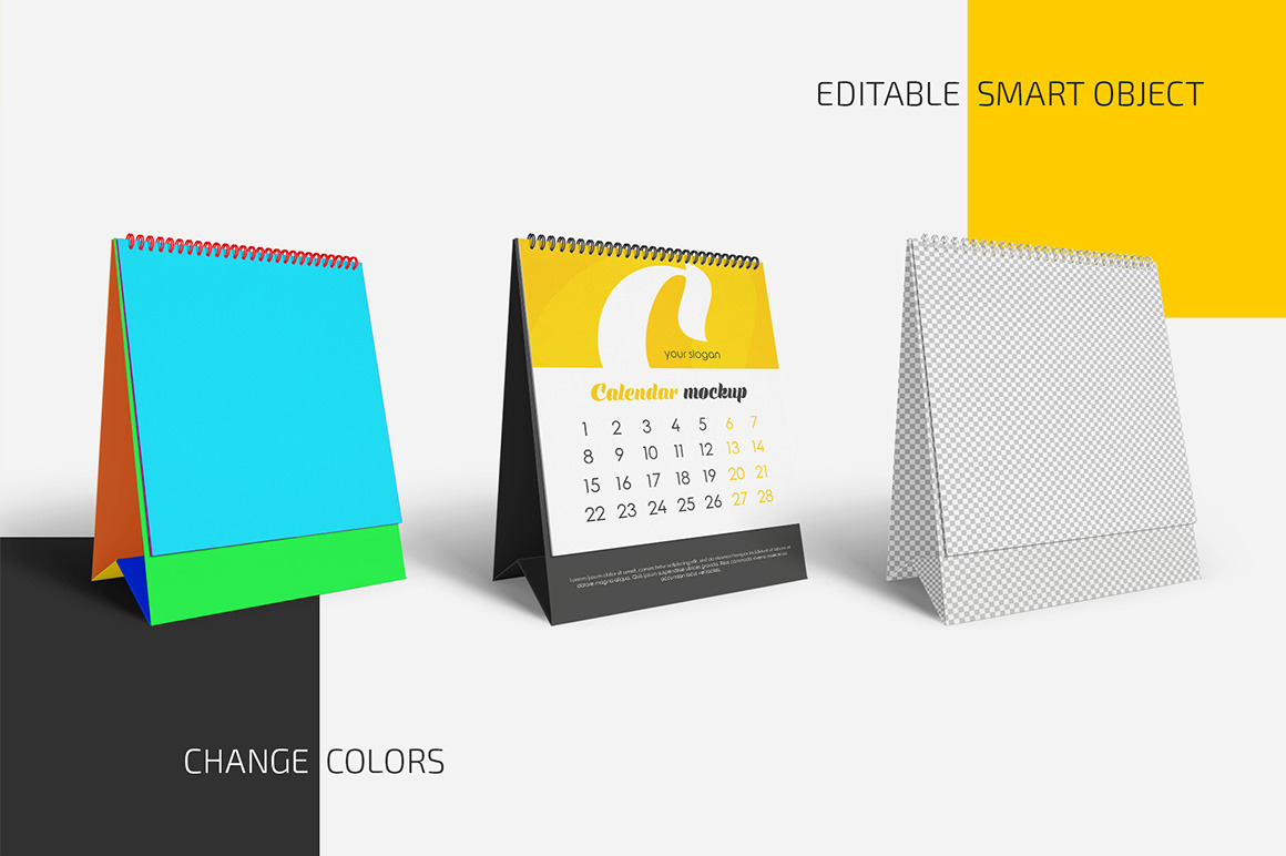 Desk Calendar v05 Mockup Set Desk Calendar v05 Mockup Set
