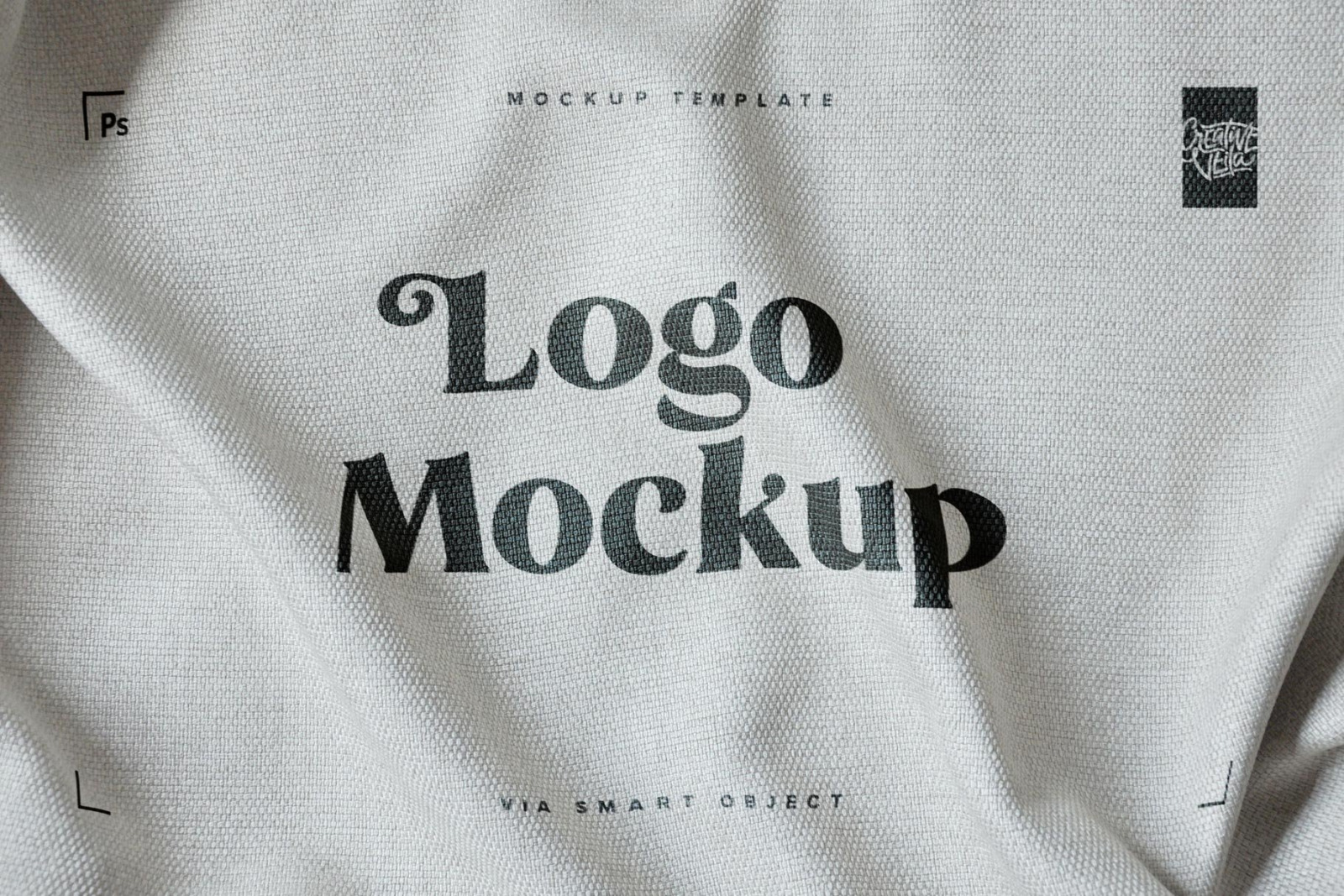 Fabric Print Effect Logo Mockup