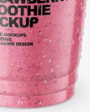 Strawberry Smoothie Cup with Straw Mockup