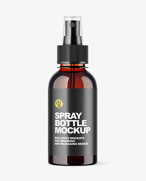 Amber Spray Bottle Mockup