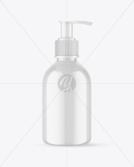 Glossy Cosmetic Bottle with Pump Mockup