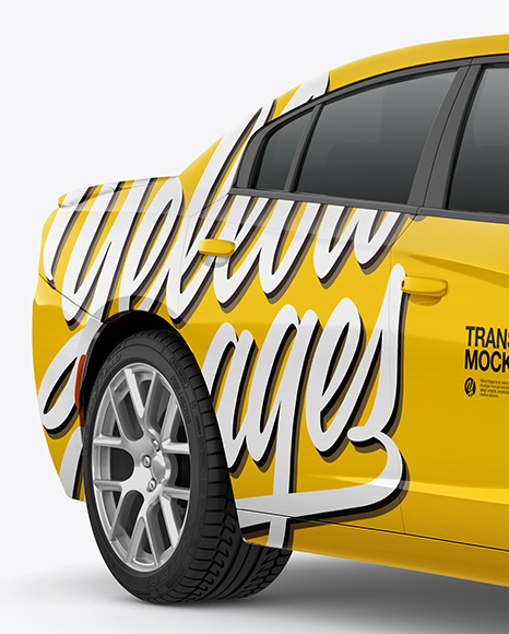 Muscle Car Mockup - Half Side View