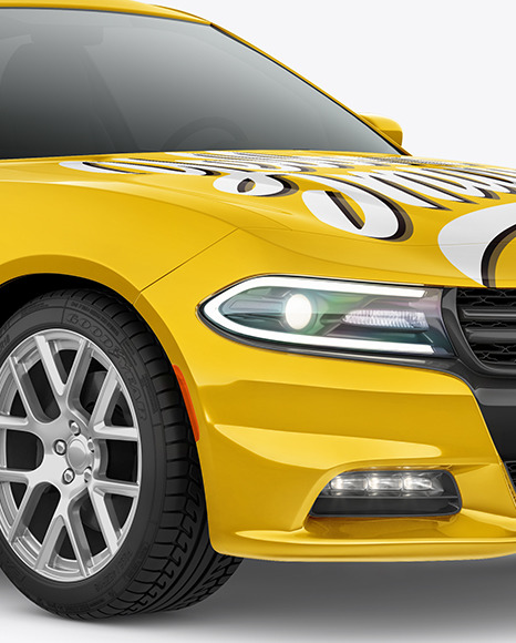Muscle Car Mockup - Half Side View