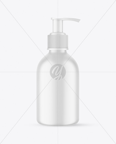 Matte Cosmetic Bottle with Pump Mockup