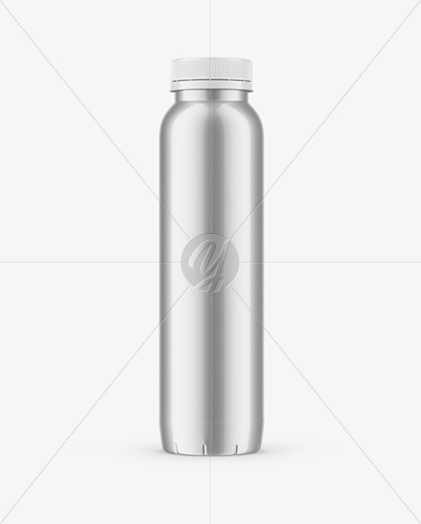 Glossy Metallic Bottle Mockup