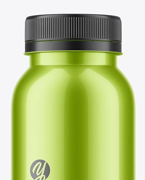 Glossy Metallic Bottle Mockup