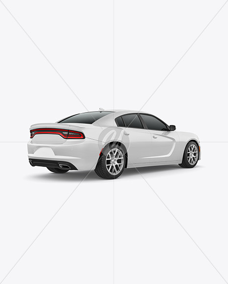 Muscle Car Mockup - Back Half Side View