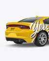 Muscle Car Mockup - Back Half Side View