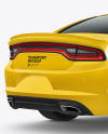 Muscle Car Mockup - Back Half Side View