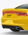 Muscle Car Mockup - Back Half Side View